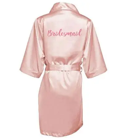 Новинка 2019 халаты для подружки невесты румяна Атласный халат свадебные