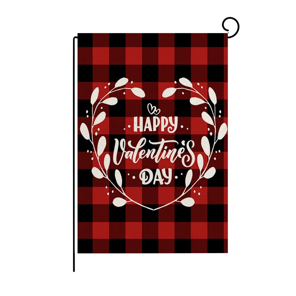 

Valentine's Day Garden Flag Welcome Garden Sign Wedding Hanging Decoration Flag Banner Holiday Party Outdoor Decoration 30x45cm