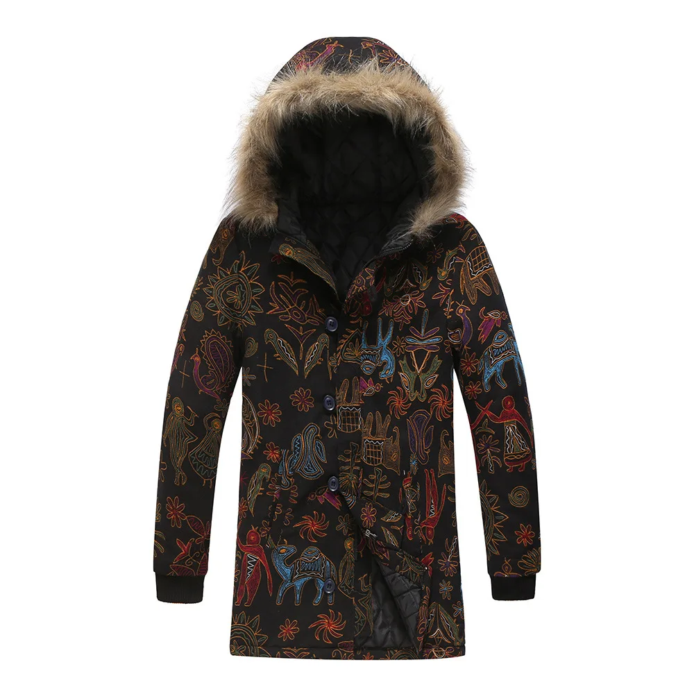 Parkas Hombre Coats National Costume Winter Fashion Windbreaker Overcoat Jackets Thick Windproof Men's Fit Brand Casual | Мужская
