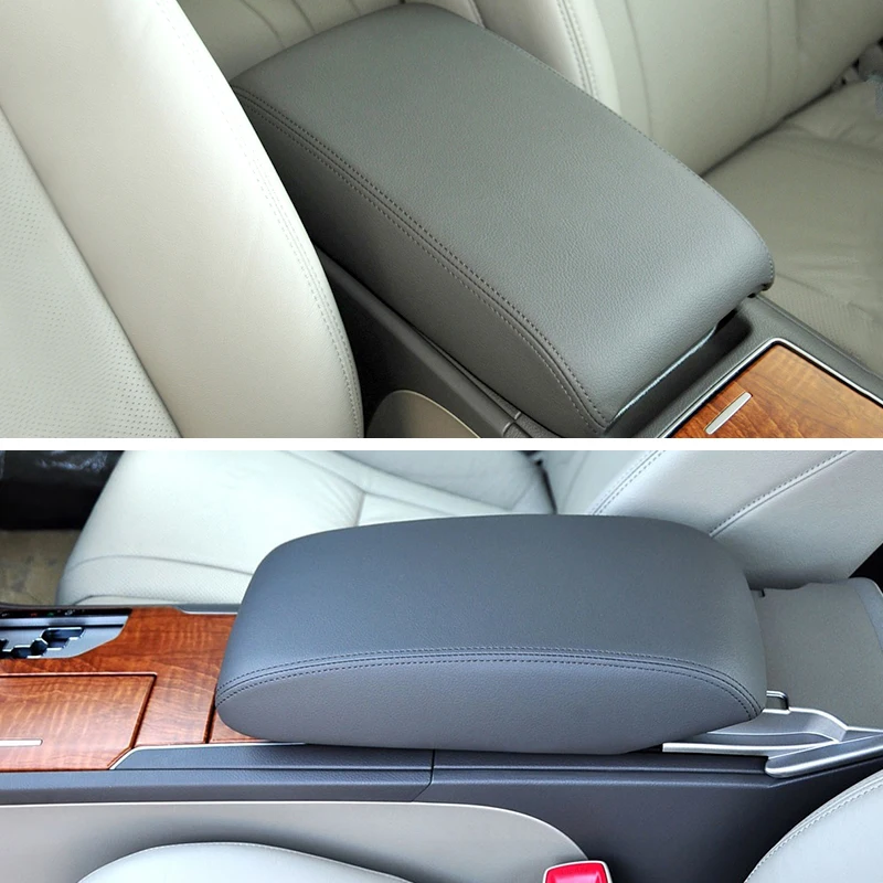 Caja Interior del reposabrazos central del coche, cubierta de cuero de microfibra, pegatina embellecedora para Toyota Camry 2006, 2007, 2008, 2009, 2010, 2011