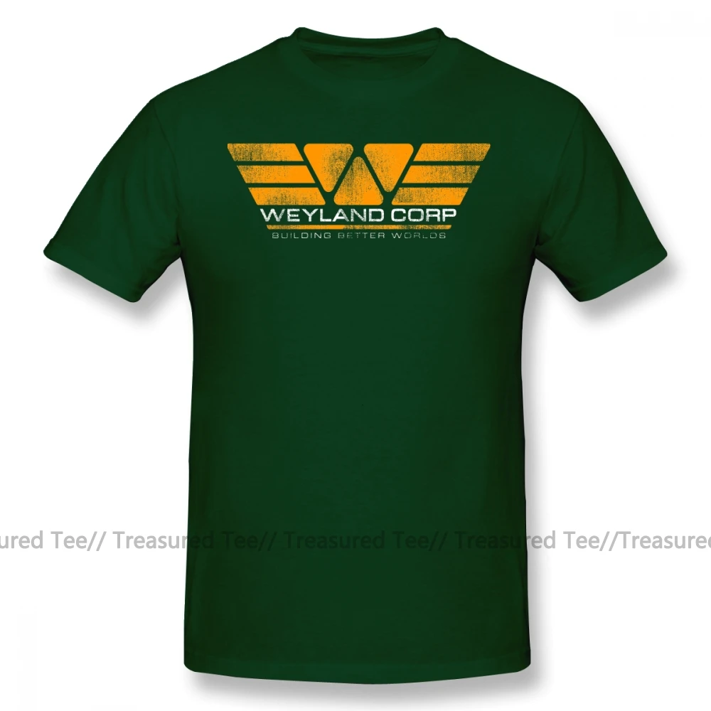 Dark Green Футболка с инопланетянами, WEYLAND corp., Building Better myres, футболка, 4xl, Повседневная футболка, короткий рукав, рисунок, милая Мужская футболка - Цвет: Dark Green