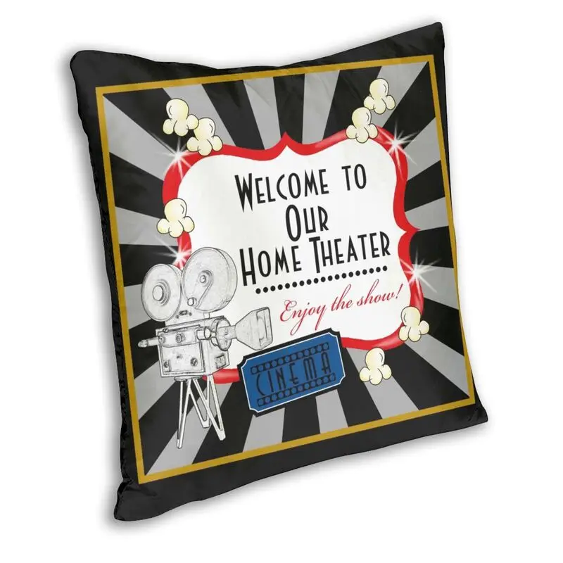 Пользовательский кинотеатр камера попкорн квадратная наволочка для подушки