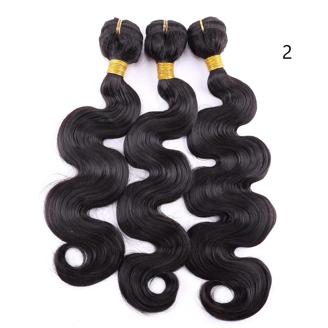 

Synthetic Body Wave Hair Bundles 16-24 Inches Curly Wave Hair Extensions 3 Pieces/Set Pure Color for Black Women