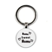 alloy 25mm keychain home sweet home 2121 new housewarming new home can be customized for family gifts