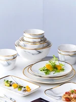 yt new kitchen ceramic tableware set marble dinner plate home high end restaurant soup bowl dinner plate multiple size styles
