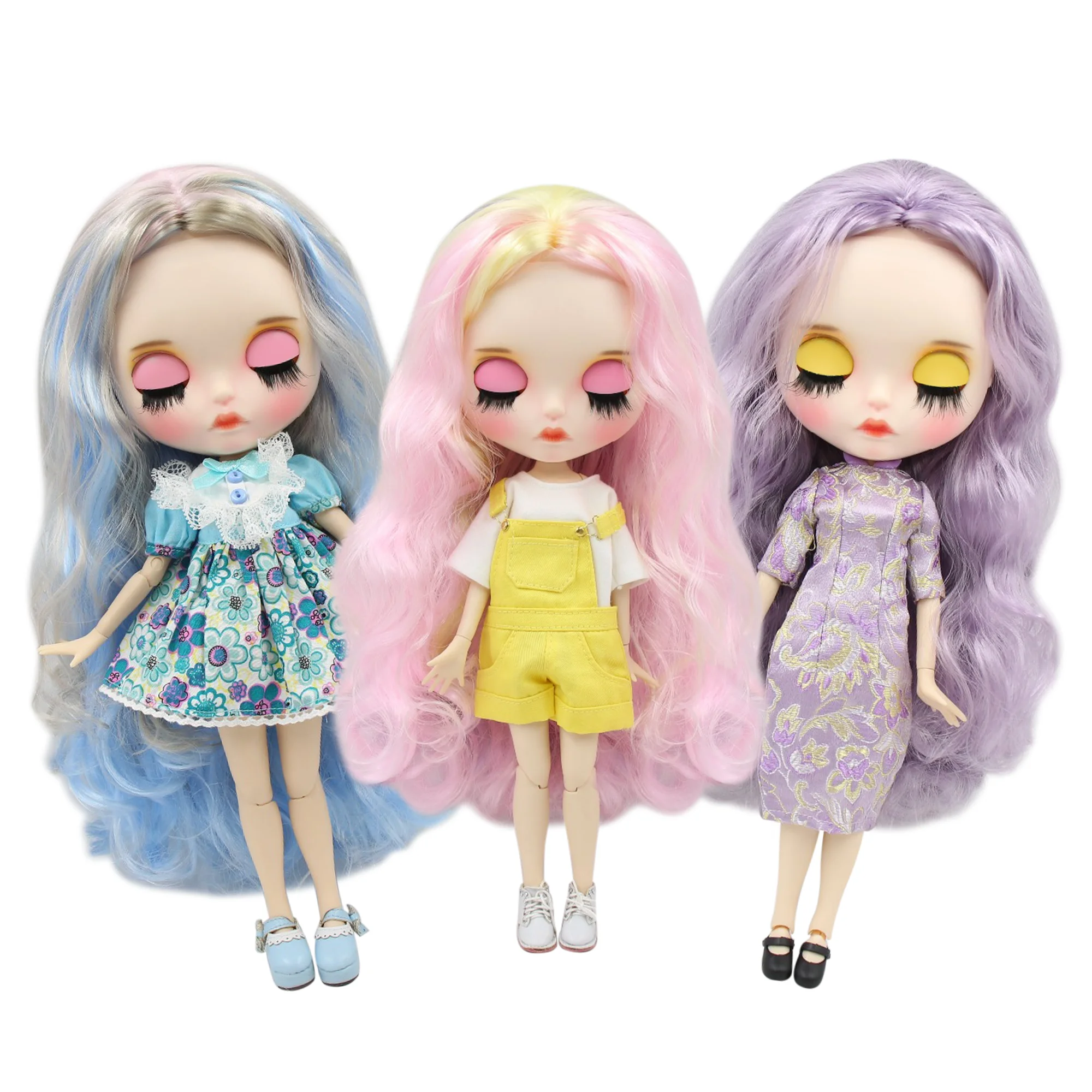 Фабрика blyth кукла 1/6 bjd шарнир тела белая кожа резные губы матовое лицо с бровей индивидуальные лицо сонные глаза