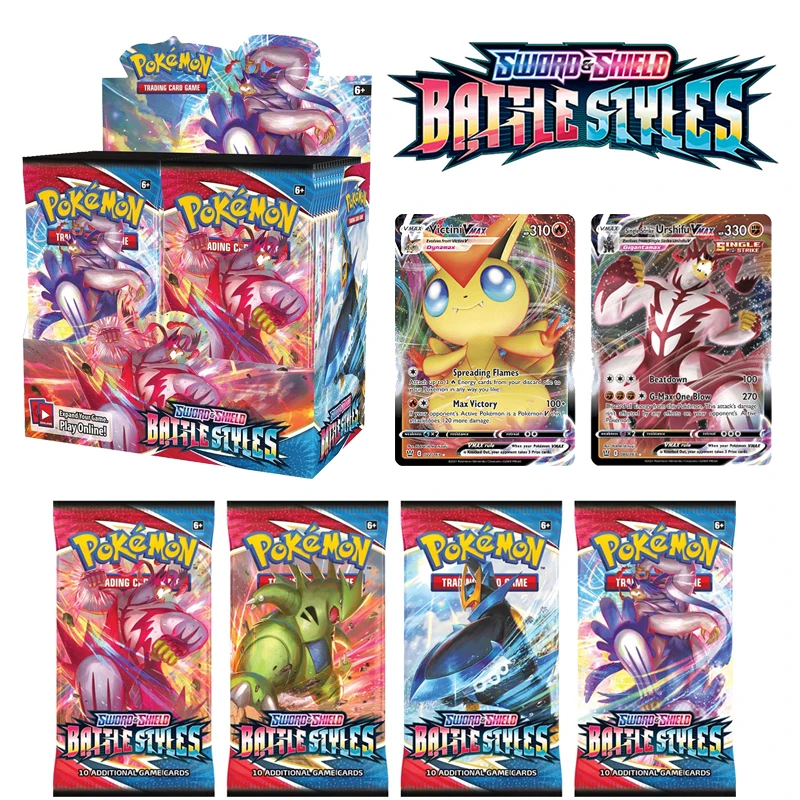 

Pokemon Card Game NEW 360Pcs TCG: Sword & Shield Battle Styles Booster Box 36 Bag Sealed Trading Card Game Collectible Toys