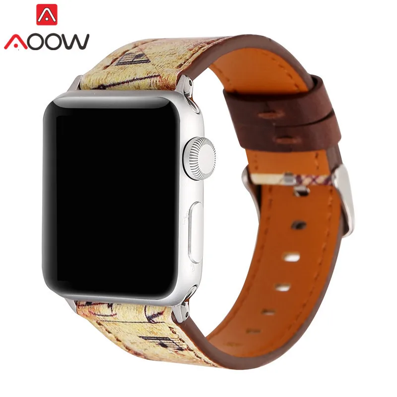 Винтажный кожаный ремешок для часов Apple Watch 38 мм 42 мм красный цветочный принт для женщин и мужчин сменный мужской т-браслет ремешок для iwatch 1 2 3