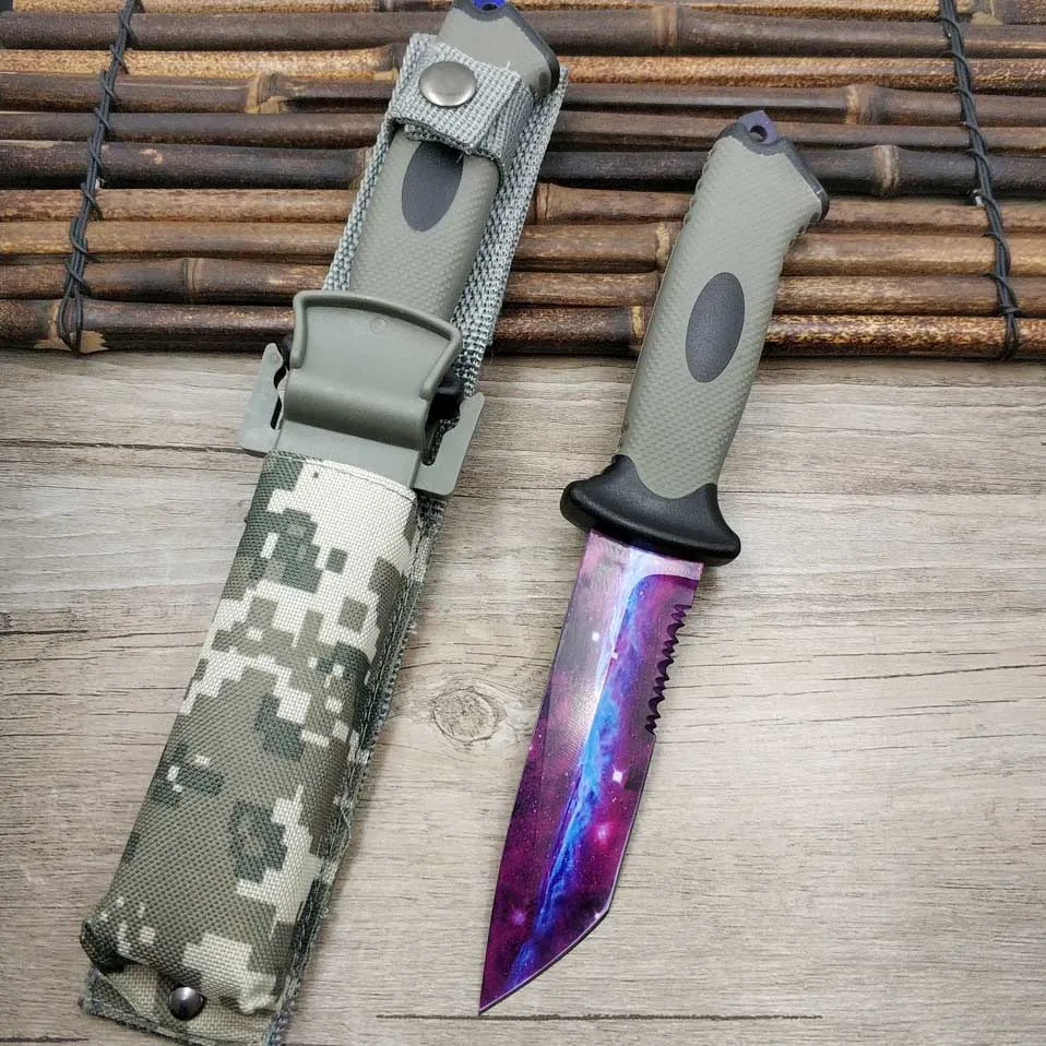 Integrated Handle Strike Tactical Sawtooth Fixed Blade Hunting Straight Camping Knife Stainless Steel CS GO Real Bear Knives | Инструменты