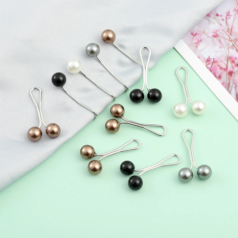 

12pcs/set Lady Muslim Scarf Hijab Clips Brooch Pearl Pins Fixed Headscarf Brooches Charm Jewelry Gift for Girls Friends