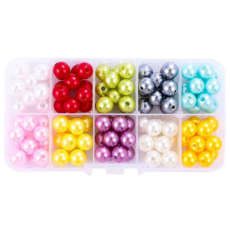 

4/6/8/10mm Round Imitation Rainbow Color Plastic ABS Pearl beads For DIY Jewelry Necklace Making Craft Garment Bags shoes