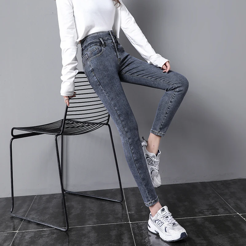 

TongSiHai Jeans for Women Ladies High Waist Skinny Denim Pencil Pants Girls Students Slim Fit Stretch Jeans Vaqueros Mujer