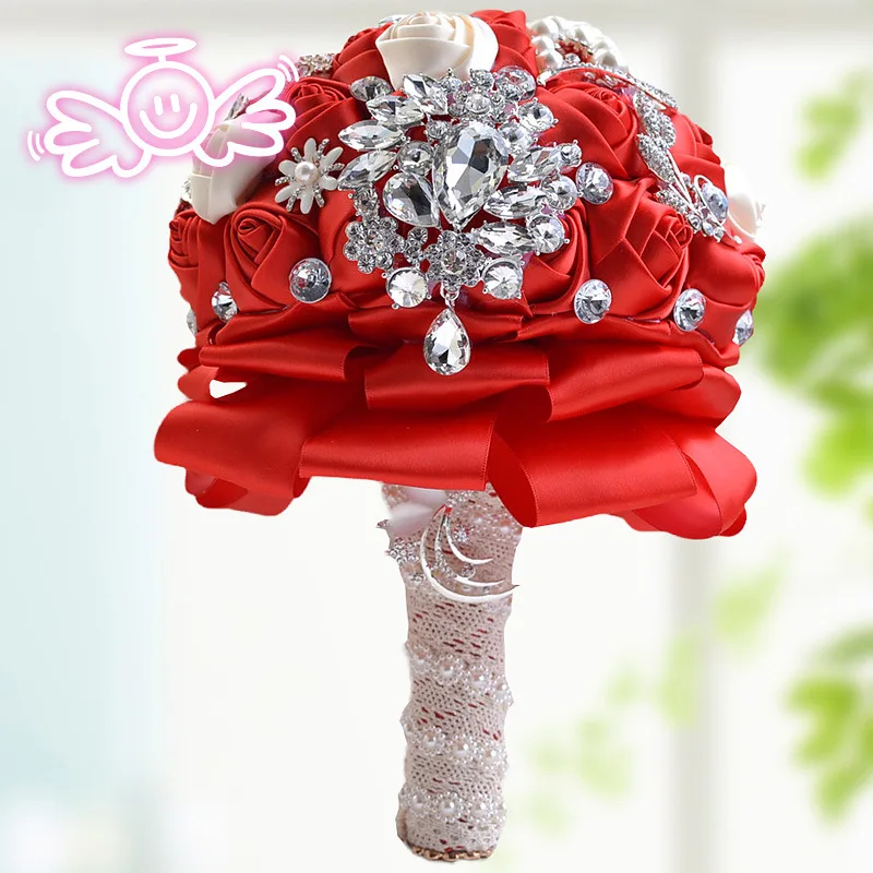 

Small Water Drop Bride Holding Bouquet Wedding Supplies Crystal Wedding Bouquet