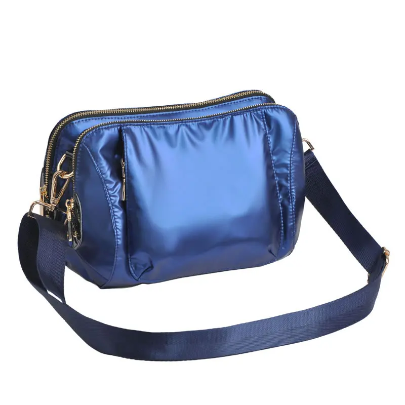 

Hiboom 2021 New Ladies Bag Nylon Oxford Cloth Messenger Bag Fashionable and Practical Double Layer Candy Color Female Bags