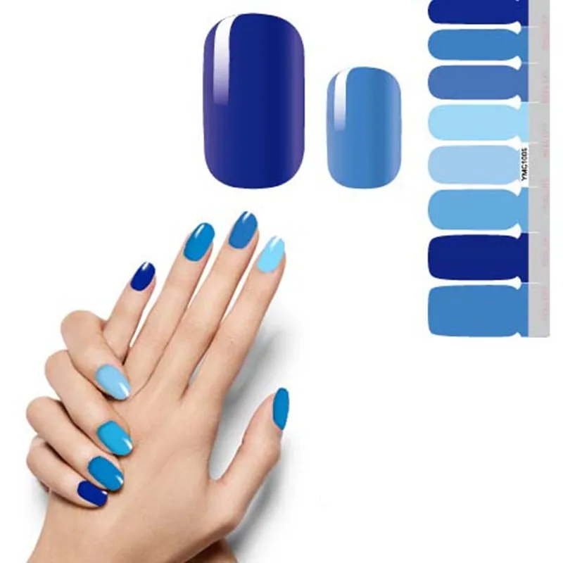 Клейкие самоклеящиеся Стикеры для ногтей однотонные 22 цвета s полное покрытие