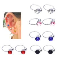 hot sales 1 pc fashion womens u shape rhinestone ear clip cuff no piercing earrings gift