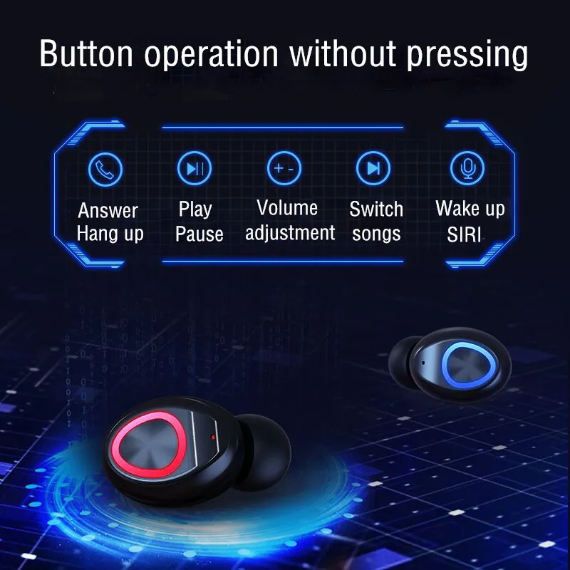 TWS наушники со светодиодным дисплеем питания Bluetooth 5 0 беспроводные спортивные с
