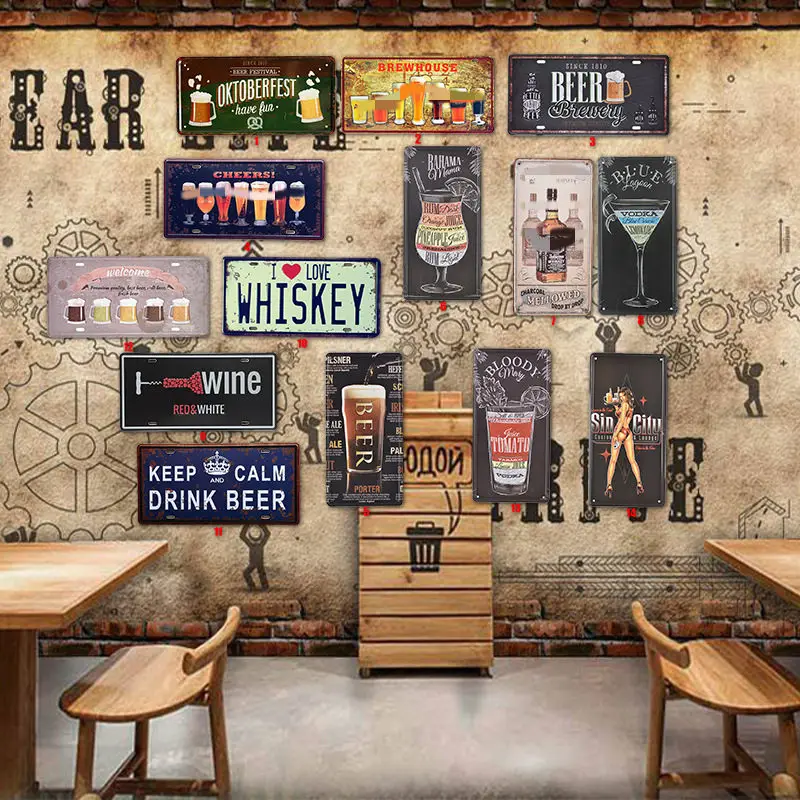 Пиво ура металлический номерной знак винтажная живопись металлическая жестяная