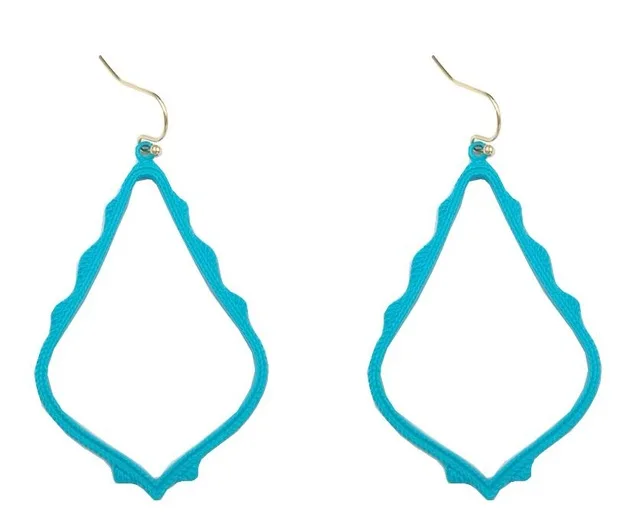 5.5Hollow Turquoise Новинка весны капли воды роспись филигрань серьги мульти Цвет лакированная Длинные Висячие серьги для Для женщин матовый Фрам серьги - Окраска металла: 5.5Hollow Turquoise