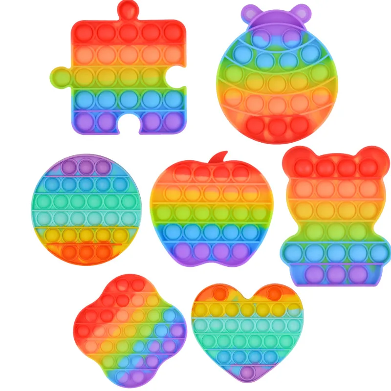 

Rainbow Bubble Pops Fidget Kids Toy Sensory Autisim Special Need Its Anti-stress Stress Relief Squishy Fidget Toy Random Color