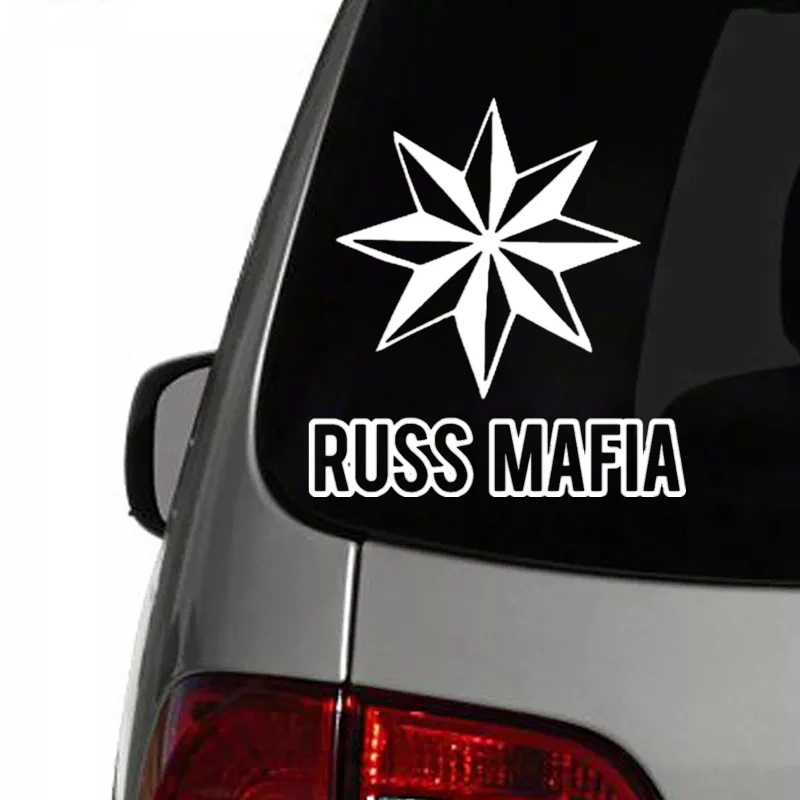 Горячие отражающие виниловые наклейки RUSS MAFIA KK для автомобильных окон, бампера, мотоциклов с защитой от УФ-излучения KK16*15см.