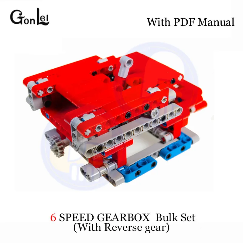 6 Speed Ver.1 MOC 4911 V42 двигатель Technic 8 скоростей последовательный редуктор привод передняя подвеска рулевого управления автомобиля шасси системы строительные блоки игрушки - Цвет: 6 Speed Ver.1