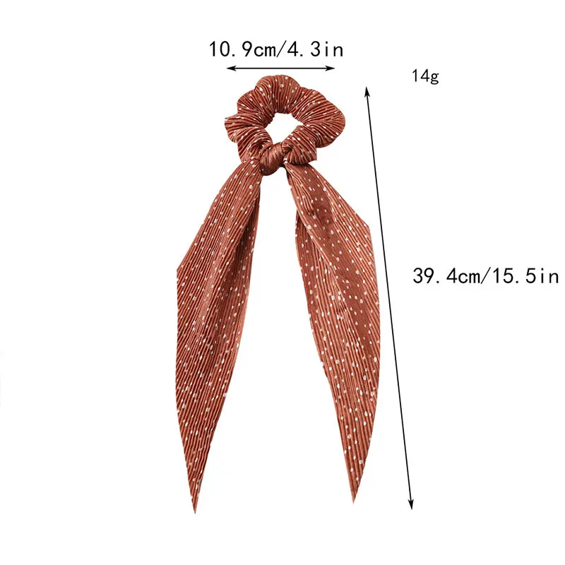 

Crumpled Point Dot Ponytail Hair Scarf Long Ribbon Hair Tie Lovely Hair Accessories Elastic Hair Bands Floral Hair Scrunchies
