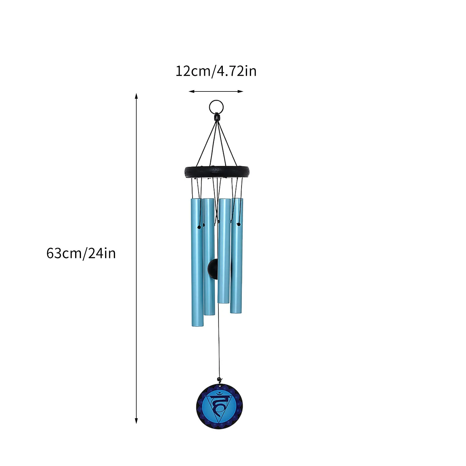 

Wind Chimes Outdoor with Colorful Chakra Symbol Memorial Windchimes Seven Energy for Loved One Great Wind Chime Gifts 24 inches