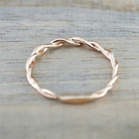 rose gold color zircon twist geometric ring fashion lady luxury wedding party ring gift