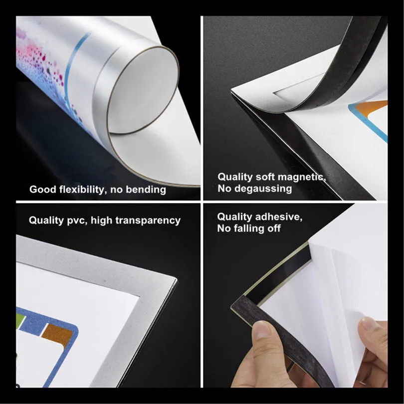 Двухсторонний дисплей A4 магнитный ПВХ стеклянный самоклеящийся холодильник