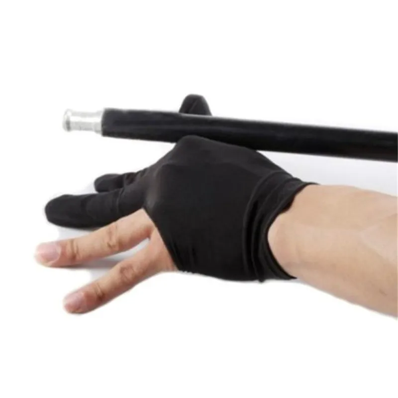 

5 Pcs/Lot Professional 3 Finger Nylon Billiard Gloves Snooker Pool Cue Shooters Gloves Black Outdoor Pool Table Accessories