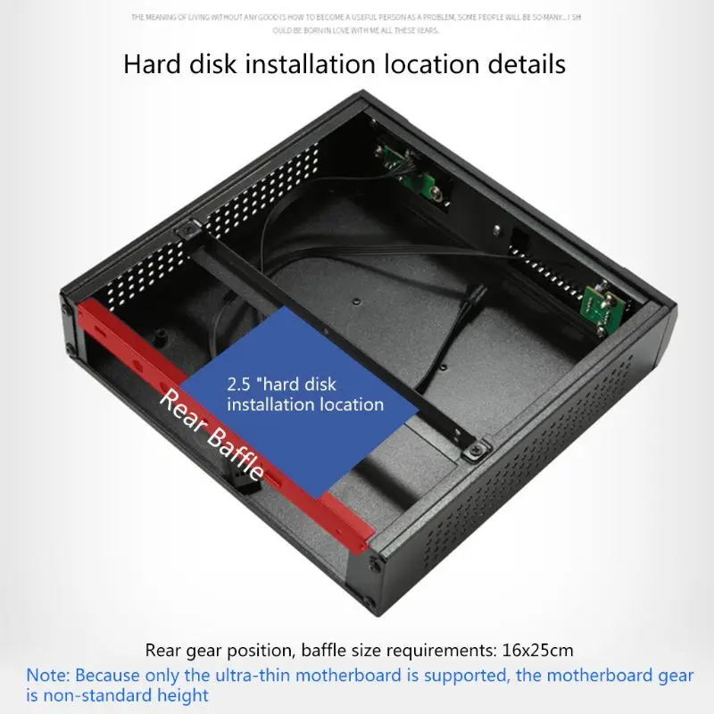 QX01 Mini ITX компьютерные Чехлы Usb2.0 2 5 дюйма Hdd SSD игровой ПК настольный корпус с 12 В 8A/5A