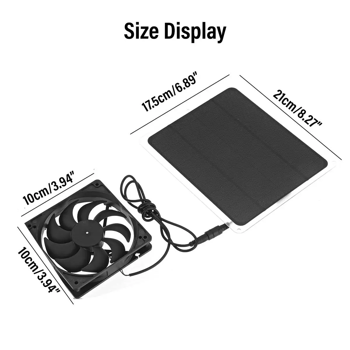 

12V 10W USB Solar Panel Powered Fan Solar Mini Ventilator Pet House Greenhouse RV Roof Exhaust Fan with Car Charger Clip Cable