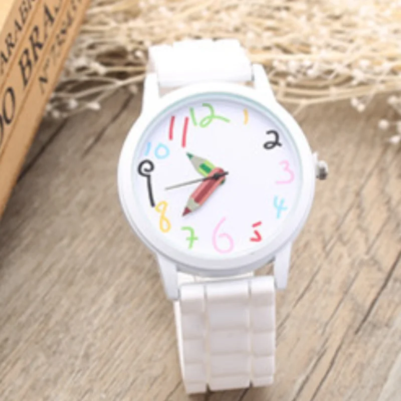 Pointer Silicone Pink Girl Watch Simple Casual Cute Fresh Student Quartz Kids Wristwatches Clock Gift Zegare часыk