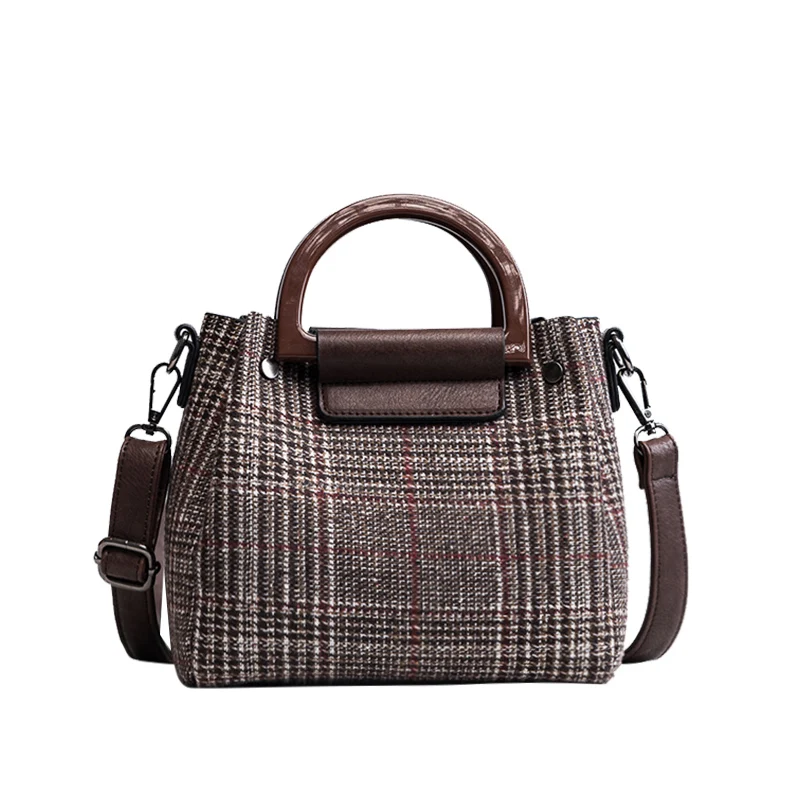 

2 bags Women's Designer Handbag 2021 Fashion New Handbags High quality Wool Stripes Women Tote bags Girl Shoulder Messenger bags