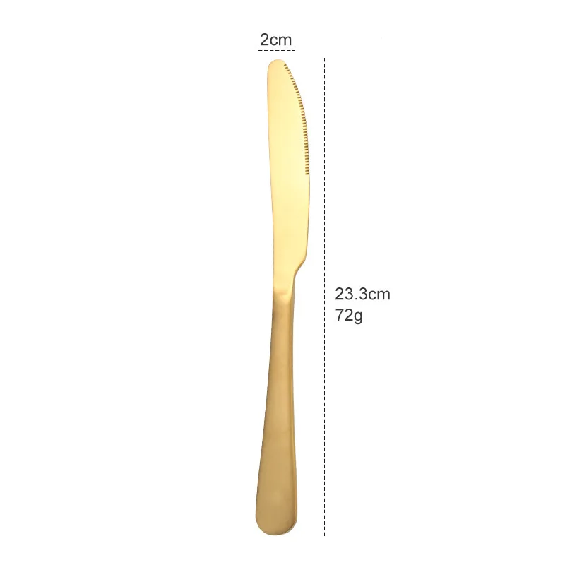 gold knife Набор золотых ножей с ложкой, набор золотых ножей для столовых приборов, наборы свадебных столовых приборов, вилки, ножи, ложки, столовые приборы для путешествий, набор столовых приборов, Прямая поставка - Цвет: gold knife