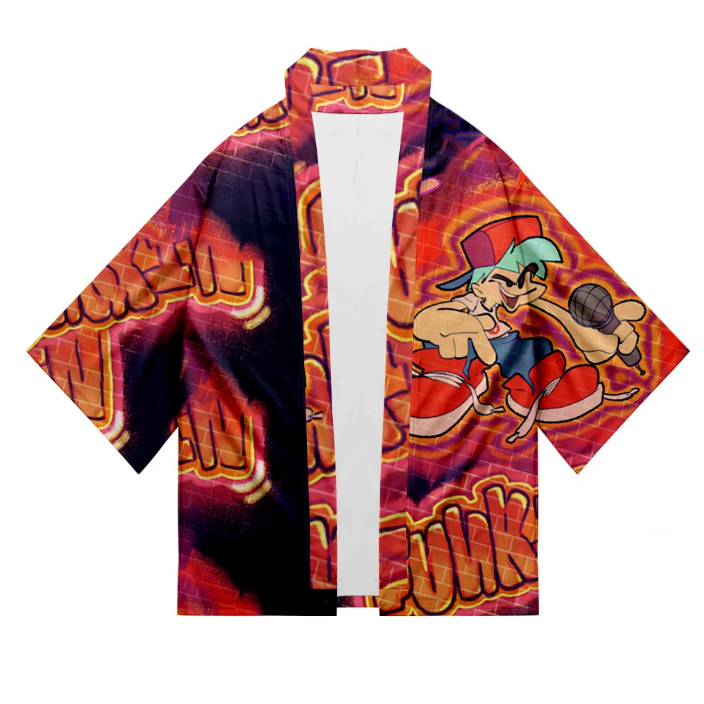 

Novelty Summer kimono 3D Friday Night Funkin Holiday japanese kimono cardigan men haori yukata men kimono beach Short Sleeve
