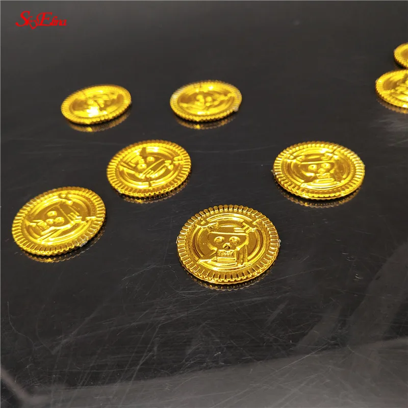 50/100pcs Gold Coins Pirate Treasure Game Halloween Play Money Party Props Kids Children Christmas Decoration | Дом и сад