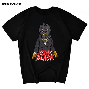 Хлопковая футболка короткий рукав Летняя футболка с круглым вырезом и мужские бесплатная Kodak черный музыкальный проект футболка