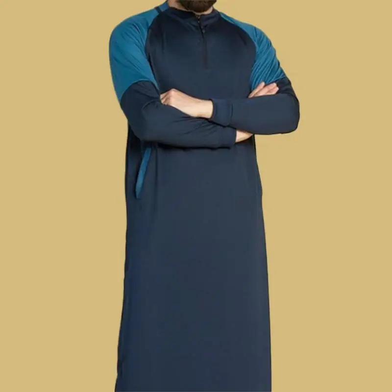New Jubba Thobe Arabic Islamic Clothing Men Ramadan Muslim Saudi Arabic Abaya Dubai Long Robes Traditional Kaftan PW209