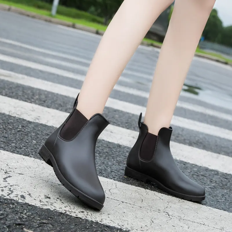 Fashion Star Short Tube Rain Boots Rain Boots Four Seasons Ladies Low Tube Elastic short Boots Wild Water Shoes Tide Shoes
