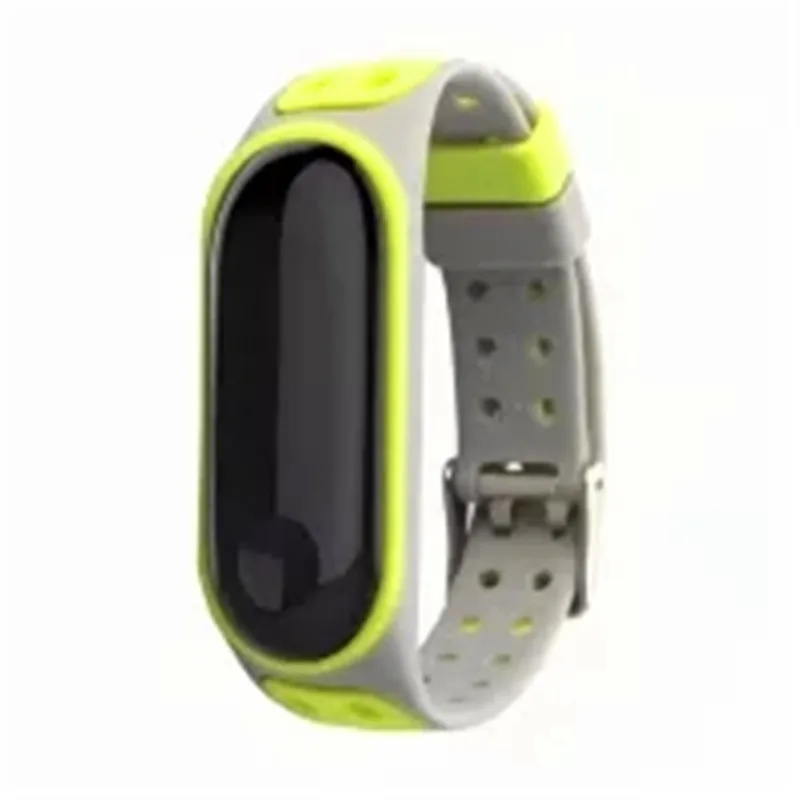 Gray yellow Mi Band 4 ремешок сменный Браслет для часов для Xiaomi mi band 3 4 спортивный силиконовый браслет умные аксессуары совместимый mi Band 3 bel - Цвет ремешка: Gray yellow