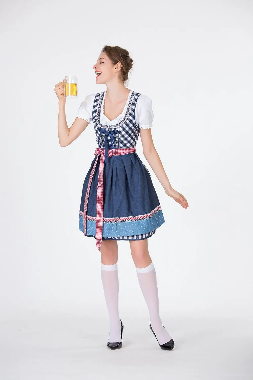 Сексуальная Германия пиво Oktoberfest девушка костюм Хэллоуин косплей традиционный Октоберфест франч горничной женщин маскарадное платье