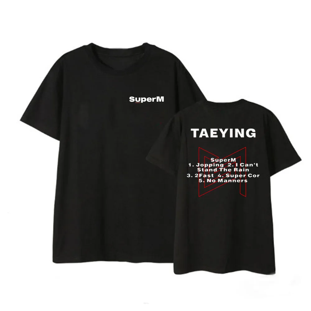 Новые корейские модные K pop SuperM альбом концерт поддержка футболка BAEKHYUN KAI Taeyong Taemin