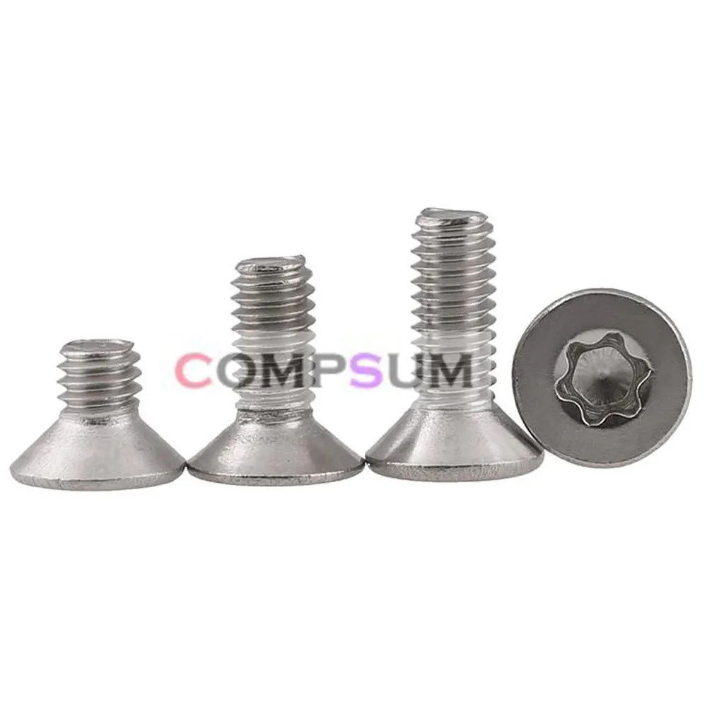 Compsum M2 M2.5 M3 M4 нержавеющая сталь GB2673 шесть-Lobe Torx плоская потайная головка винт