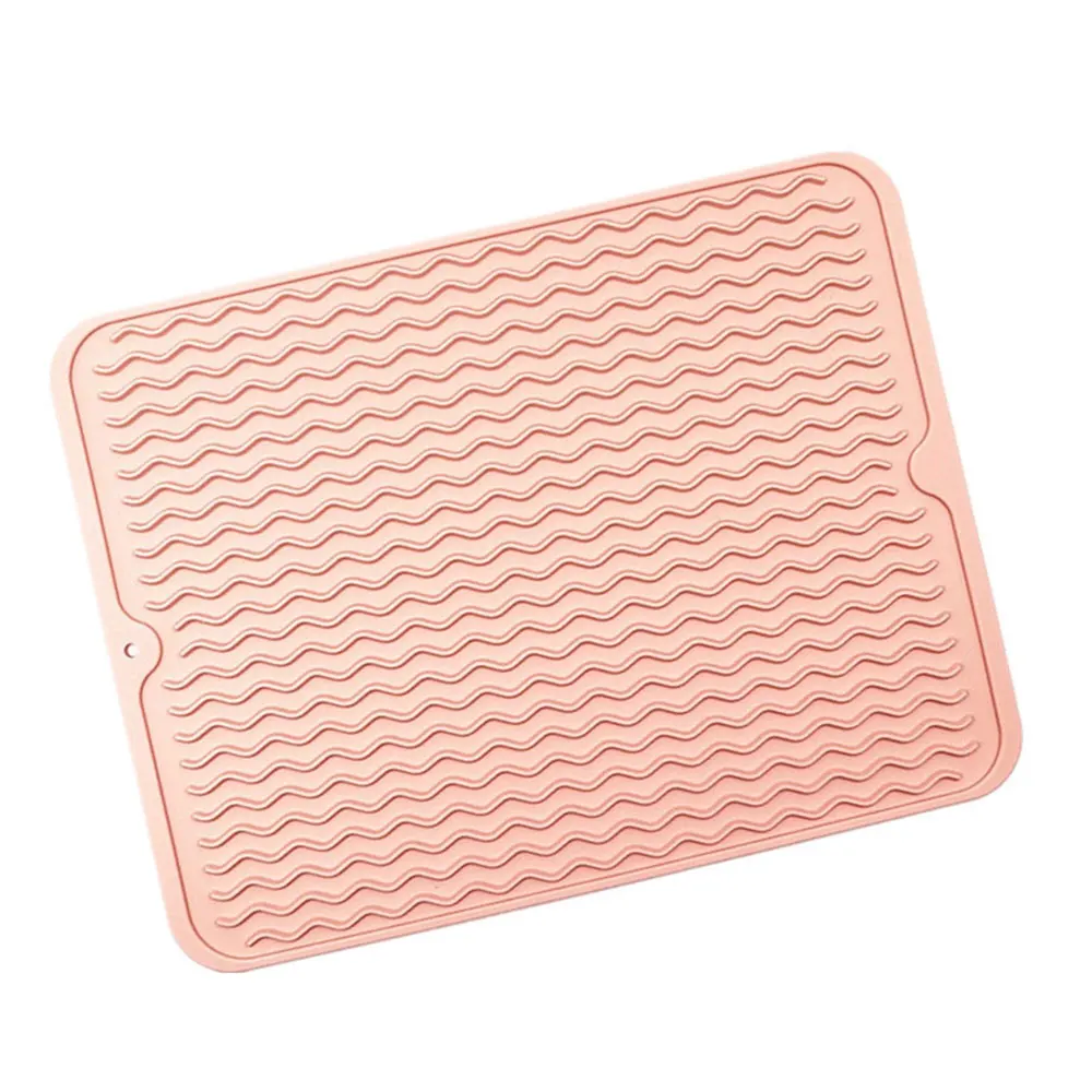 Apricot pink Силиконовые коврики для сушки посуды, термостойкие поддоны для чашек, Нескользящие подстаканники, кухонные принадлежности - Цвет: Apricot pink