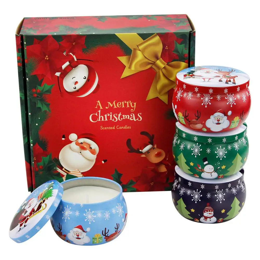 

Рождественские Ароматические свечи, подарочный набор, ароматические свечи, 4,4 унции, натуральные соевые фотосвечи, держатся 20-25 часов, доста...