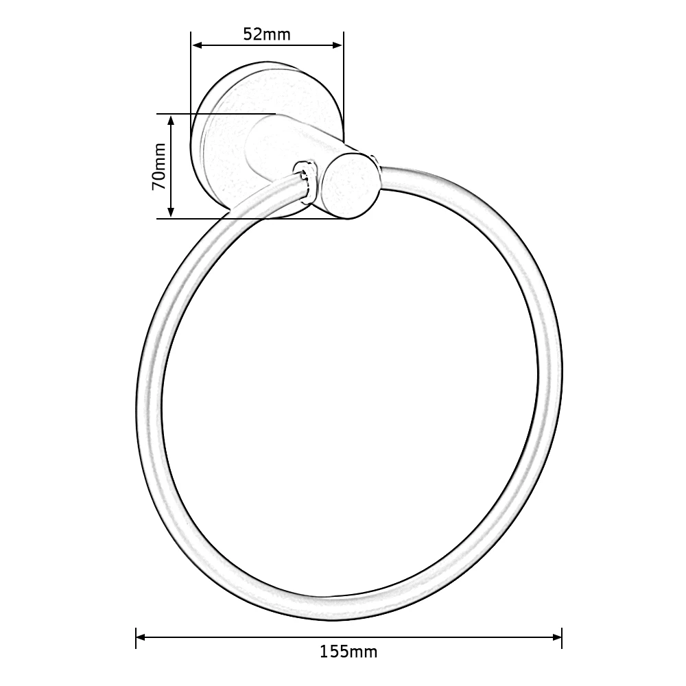 

Matte Black Finish Stainless Steel Bathroom Towel Holder Wall-Mounted Round Towel Rings Towel Rack