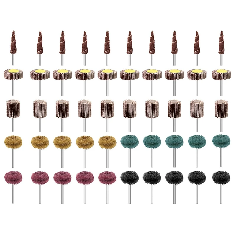 

50Pcs Buffing Polishing Wheel Kit,1 Inch Abrasive Buffer Wheels,Abrasive Flap Wheel Sander with Shank for Rotary Tool