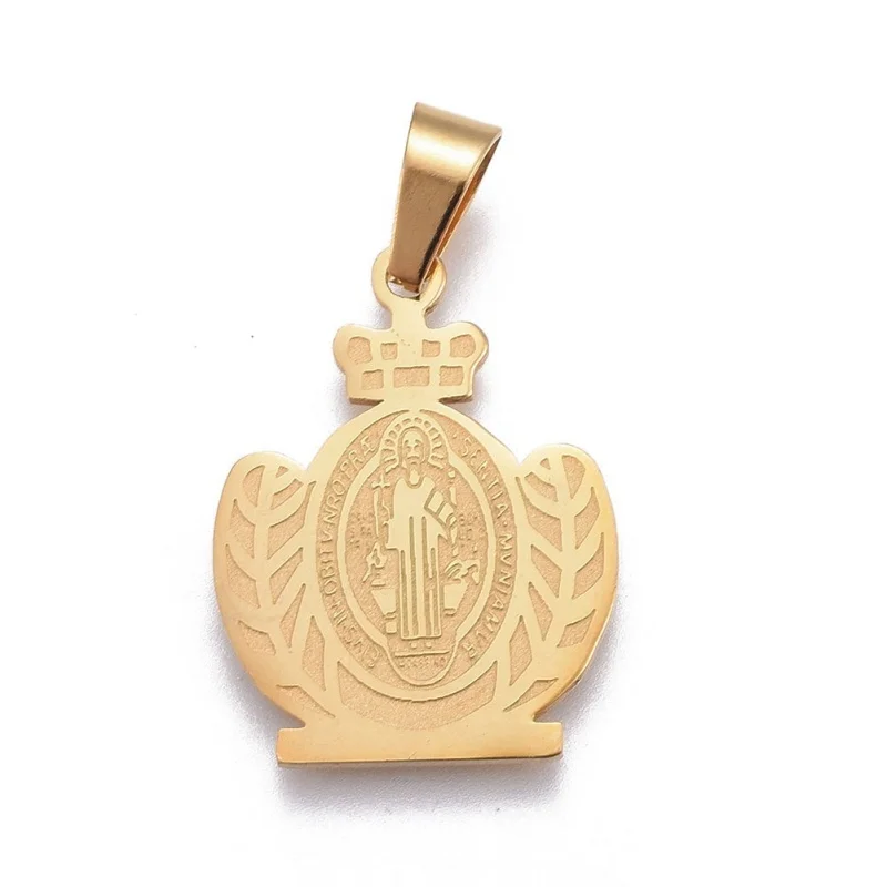 10 шт. 304 из нержавеющей стали плоский круглый кулон в форме Креста на Бог Отец